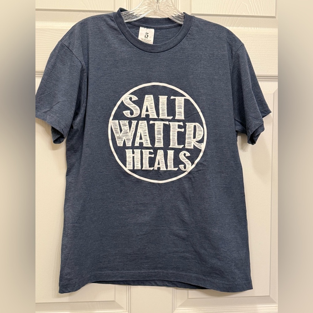 Salt Water Heals Graphic Tee - Navy